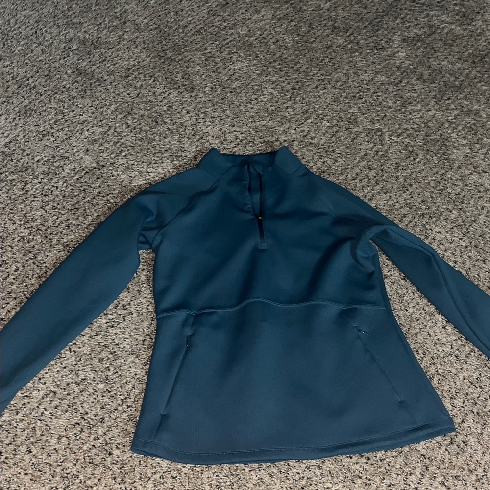 Marika Blue Long Sleeve Quarter-Zip Top